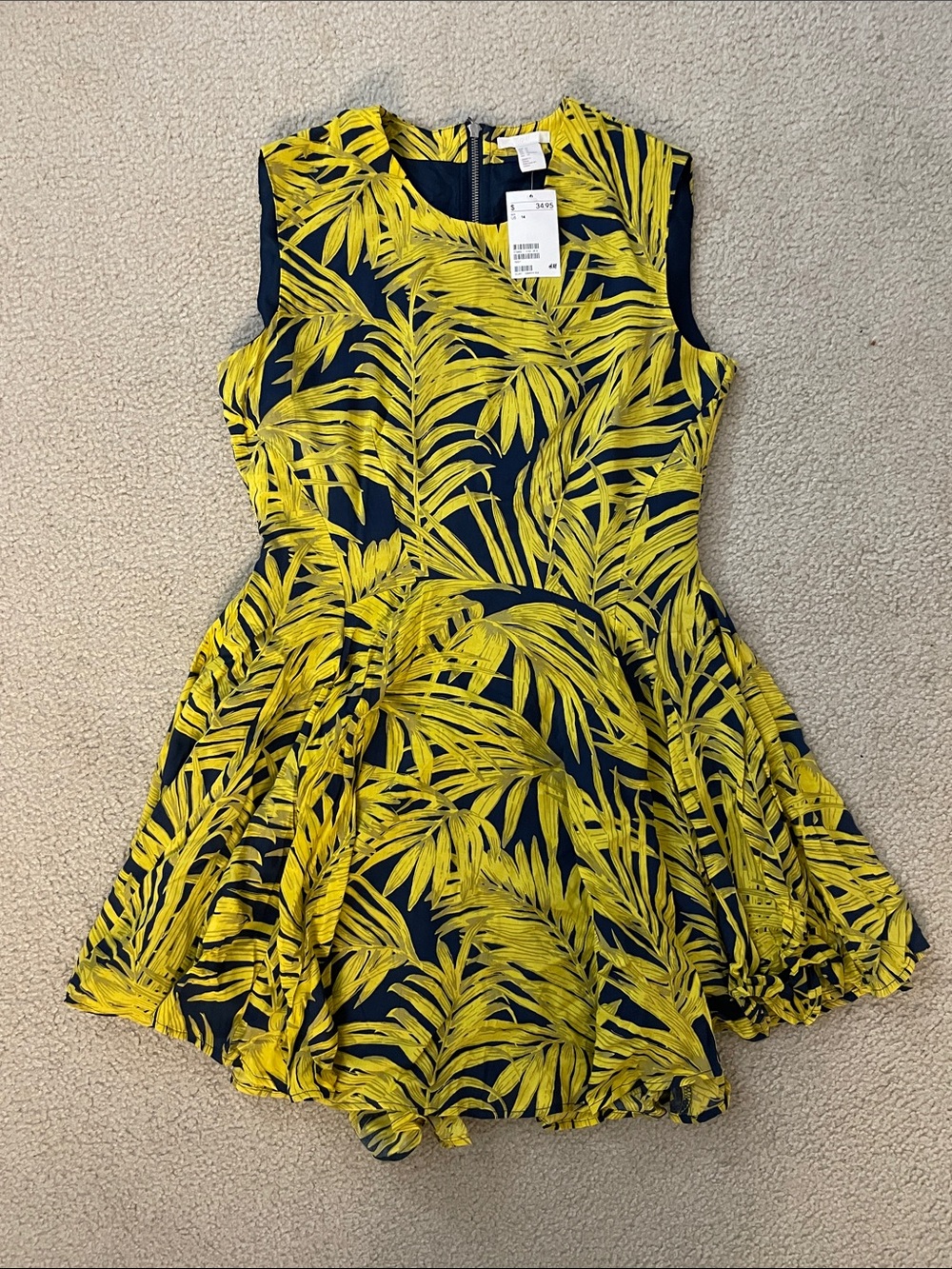 H&M Tropical Print Dress, Size 14 NWT
